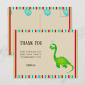 Prehistorisch Dinosaurus Verjaardagsfeestje Bedank Briefkaart (Voorkant / Achterkant)