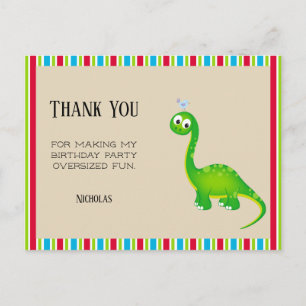 Prehistorisch Dinosaurus Verjaardagsfeestje Bedank Briefkaart