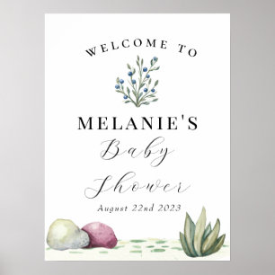 Prehistorisch habitat-Baby shower met drakenthema Poster