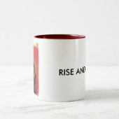 Prehistorisch Man, RIJST EN SCHIJN Tweekleurige Koffiemok (Center)