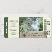 Prehistorisch Oerwoud T-rex Dinosaur Thema Verjaar Kaart (Voorkant)