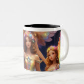 Prehistorisch plezier ontmoet moderne stijl! tweekleurige koffiemok (Voorkant rechts)