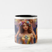 Prehistorisch plezier ontmoet moderne stijl! tweekleurige koffiemok (Center)