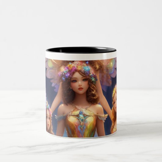 Prehistorisch plezier ontmoet moderne stijl! tweekleurige koffiemok (Center)