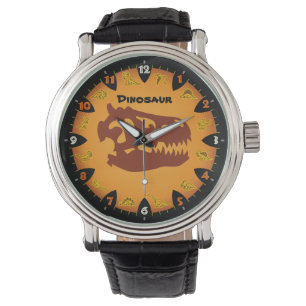 Prehistorisch Sinaasappel Dinosaur Watch Horloge