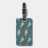 Prehistorisch T rex dinosauruspatroon Bagagelabel (Voorkant verticaal)