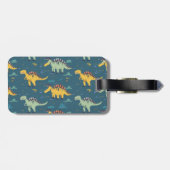 Prehistorisch T rex dinosauruspatroon Bagagelabel (Achterkant horizontaal)