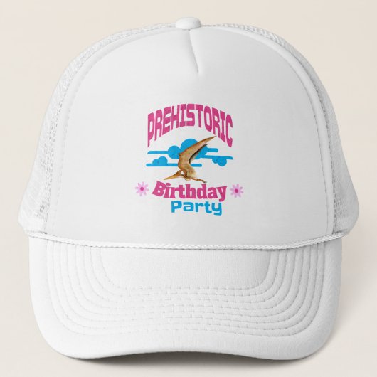 Prehistorisch Verjaardagsfeestje Grappige Pterodac Trucker Pet (Voorkant)
