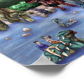 Prehistorisch watering Hole Poster (Hoek)