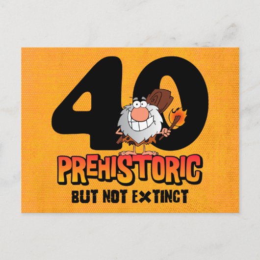 Prehistorische 40e verjaardag Briefkaart (Voorkant)