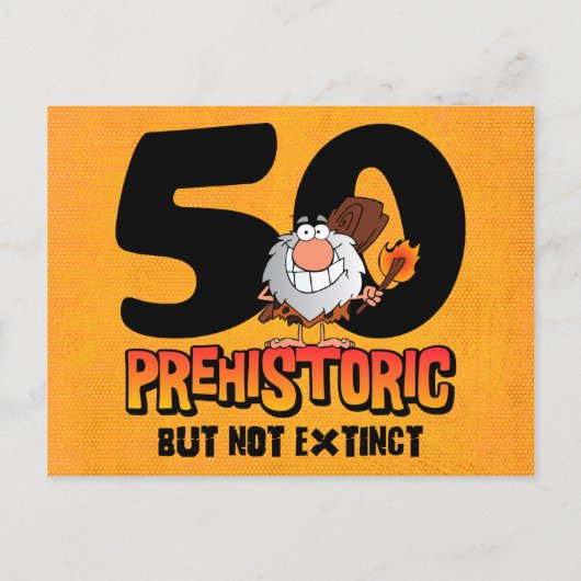 Prehistorische 50e verjaardag Briefkaart (Voorkant)