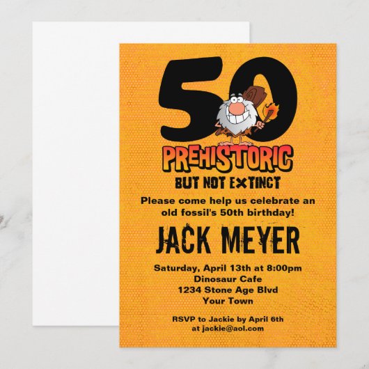 Prehistorische 50e verjaardag kaart (Voorkant / Achterkant)