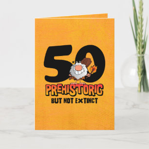 Prehistorische 50e verjaardag kaart