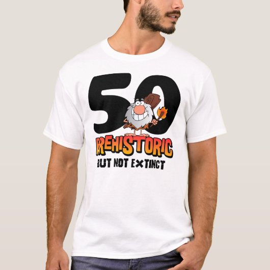 Prehistorische 50e verjaardag t-shirt (Voorkant)