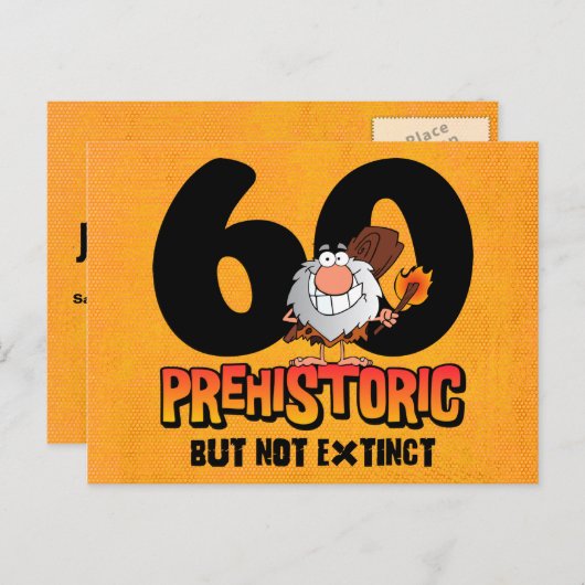 Prehistorische 60e verjaardag Briefkaart (Voorkant / Achterkant)