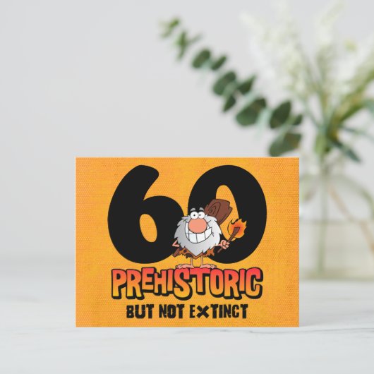 Prehistorische 60e verjaardag Briefkaart (Staand voorkant)