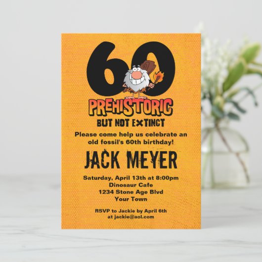 Prehistorische 60e verjaardag kaart (Staand voorkant)