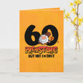 Prehistorische 60e verjaardag kaart (Gele Bloem)