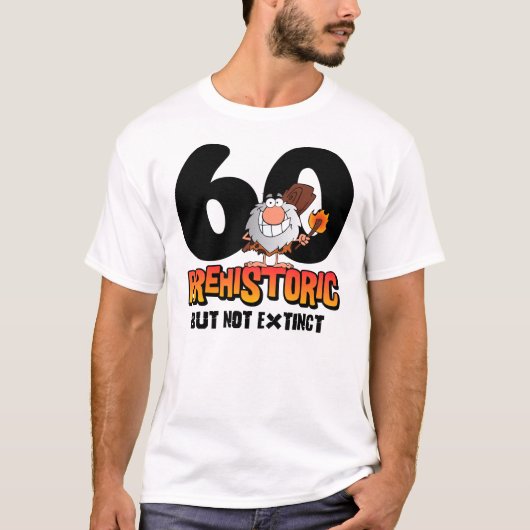 Prehistorische 60e verjaardag t-shirt (Voorkant)