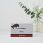 Prehistorische Animals Bull BIson Logo Visitekaartje (Staand voorkant)