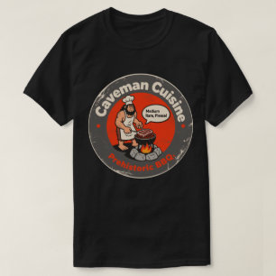 Prehistorische BBQ-kok kookt holbewoner sneetjes T-shirt