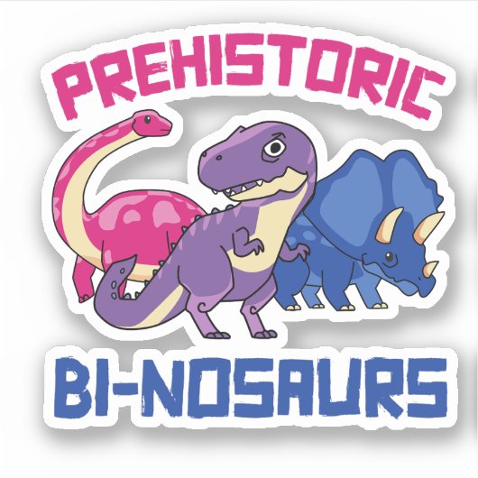 Prehistorische Binosaurs Bi-nosaurs Sticker (Voorkant)