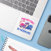 Prehistorische Binosaurs Bi-nosaurs Sticker (Laptop met iPhone)
