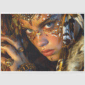 Prehistorische Cavewoman Warrior Earth Decoupage Tissuepapier (Voorkant)