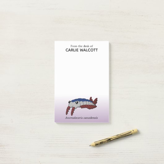 Prehistorische dieranomalocaris post-it® notes (Op bureau)