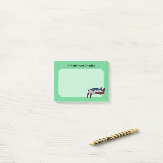 Prehistorische dieranomalocaris rechthoekig post-it® notes (Op bureau)