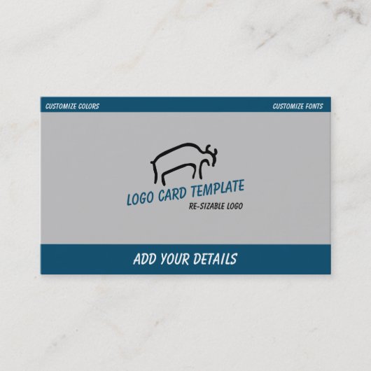 Prehistorische dieren Bull Visitekaartje (Voorkant)