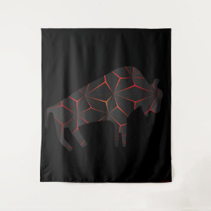 Prehistorische dieren Fiery Bison Wandkleed
