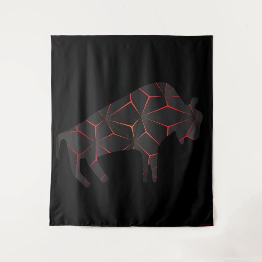 Prehistorische dieren Fiery Bison Wandkleed (Voorkant)