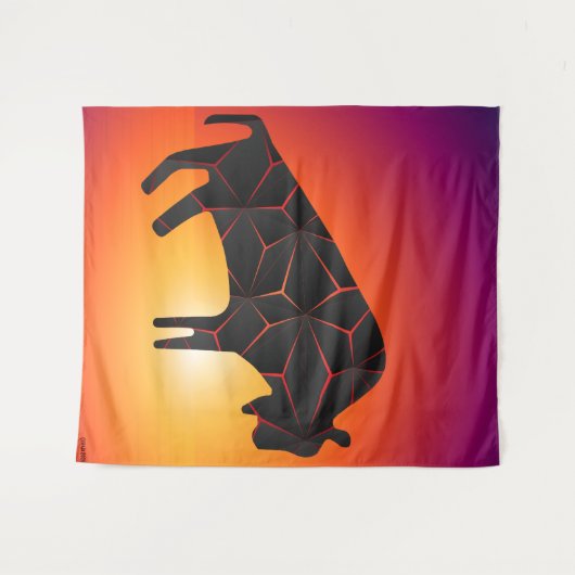 Prehistorische dieren Fiery Bison Wandkleed (Voorkant (horizontaal))