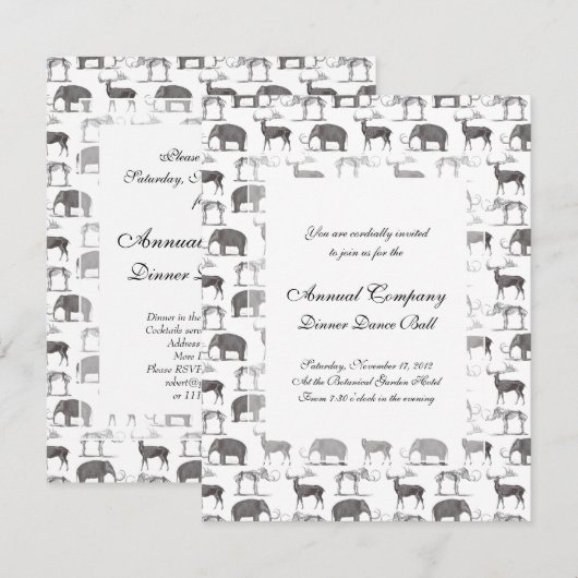 Prehistorische dieren - Wooly Mammoth en Megaceros Kaart (Voorkant / Achterkant)