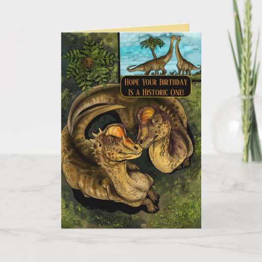 Prehistorische Dino Verjaardagskaart Kaart (Voorkant)