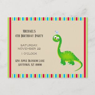 Prehistorische Dinosaur Birthday Party Briefkaart