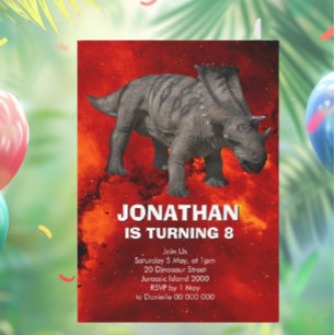 Prehistorische Dinosaur Birthday Party Kaart