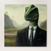 Prehistorische Dinosaur Businessman, Fun AI Genera Legpuzzel (Verticaal)