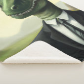 Prehistorische Dinosaur Businessman, Fun AI Genera Sherpa Deken (3/4)