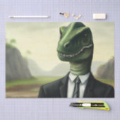 Prehistorische Dinosaur Businessman, Fun AI Genera Tissuepapier (Craft)