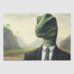 Prehistorische Dinosaur Businessman, Fun AI Genera Tissuepapier