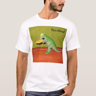Prehistorische Dinosaur Eating Corn Chip Tee Shirt