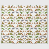 Prehistorische Dinosaur Paleo Wrapping Paper Cadeaupapier (Vlak)