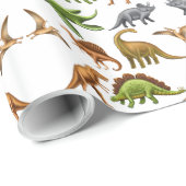Prehistorische Dinosaur Paleo Wrapping Paper Cadeaupapier (Rol Hoek)