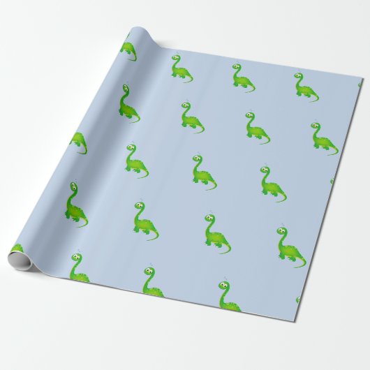 Prehistorische Dinosaur Pattern Cadeaupapier (Uitgerold)