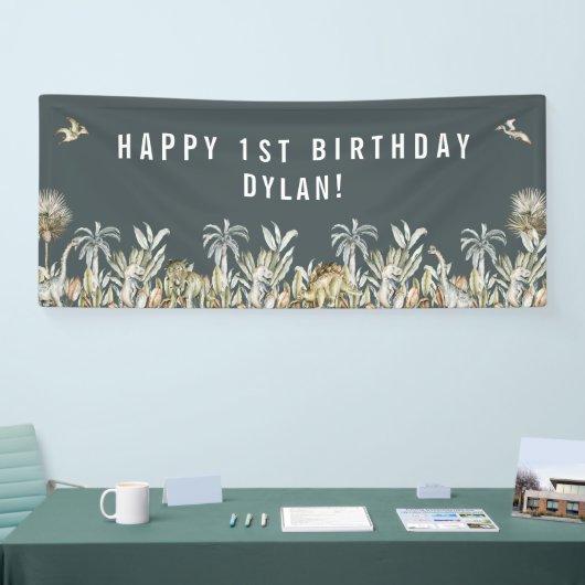Prehistorische Dinosaur Theme Birthday Banner (Beurs)