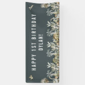 Prehistorische Dinosaur Theme Birthday Banner (Verticaal)