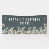 Prehistorische Dinosaur Theme Birthday Banner (Horizontaal)