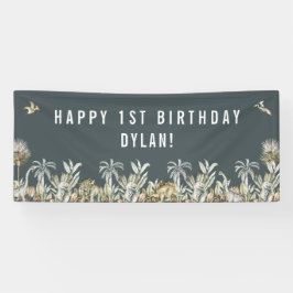Prehistorische Dinosaur Theme Birthday Banner